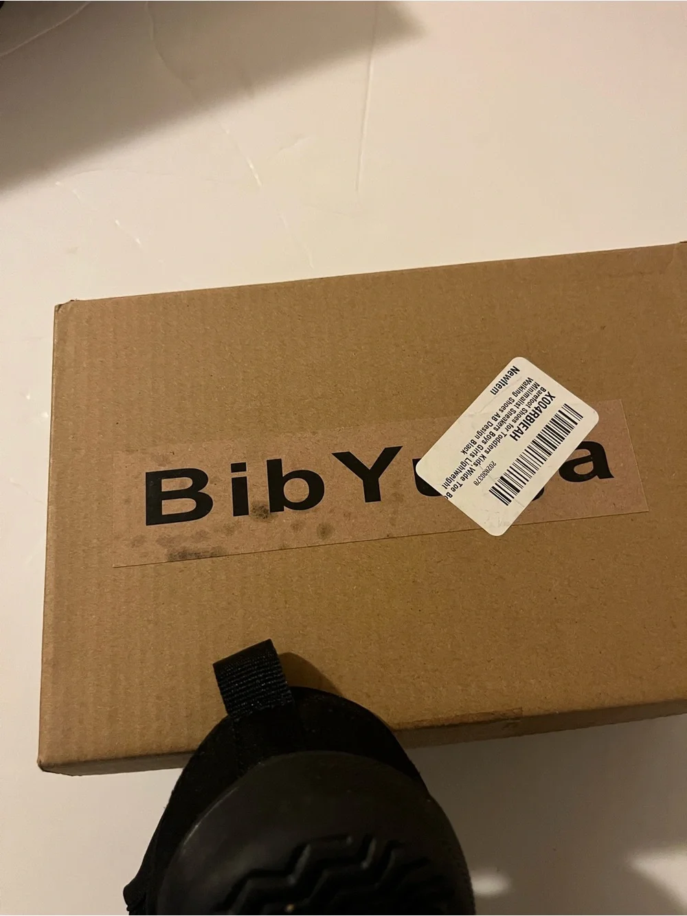 Kids Black Velcro Athletic Shoes